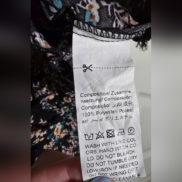 Shein Womens Black Floral Crop Top XL - Picture 9 of 11